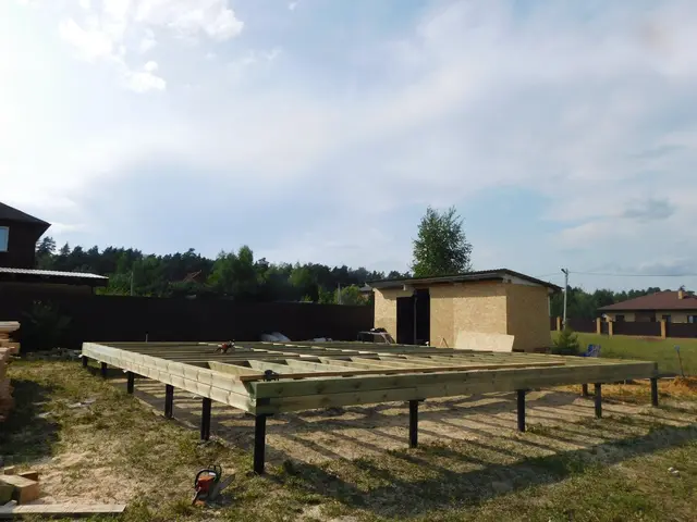 Строительство дома из бруса 7х10 м с террасой в Калужской области СНТ Санатория Восход. — фото 1