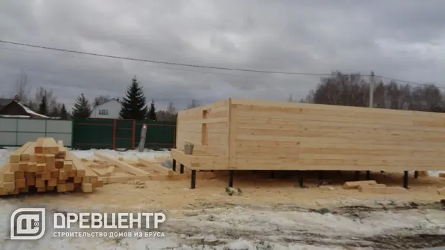 Строительство дома из обычного бруса 150х150 мм по проекту ДБ32 в Киржачском районе д.Финеево — фото 1